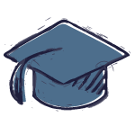 Drawing of a graduation hat